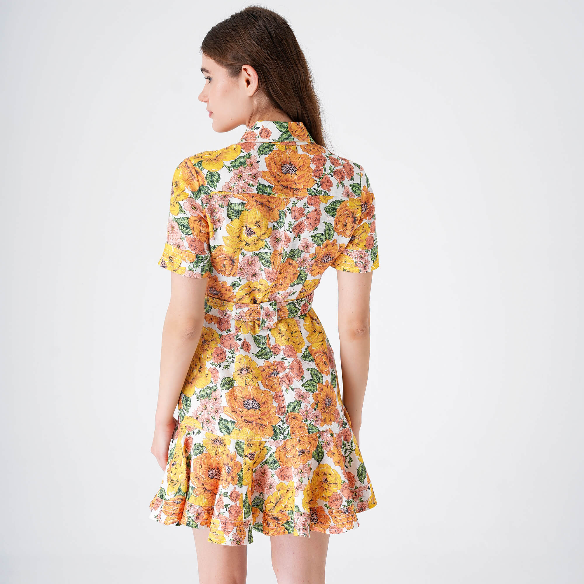 Zimmermann - Yellow&Orange&Green Floral Print With Both Dress